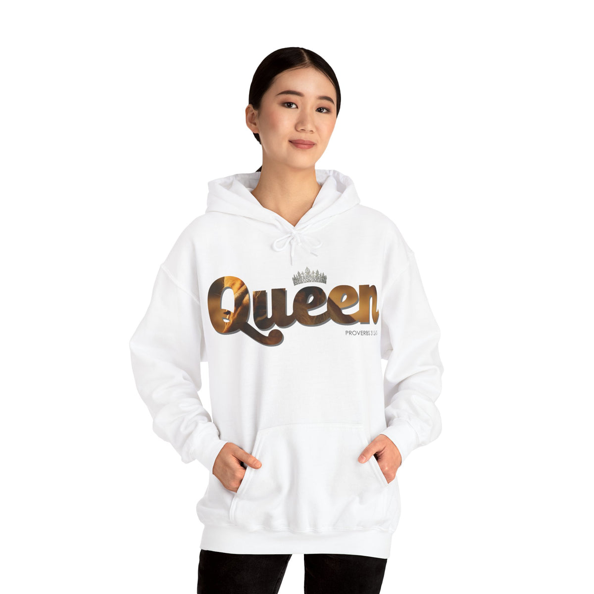 "I am Queen" Womens Affirmation Heavy Blend™ Hooded Sweatshirt