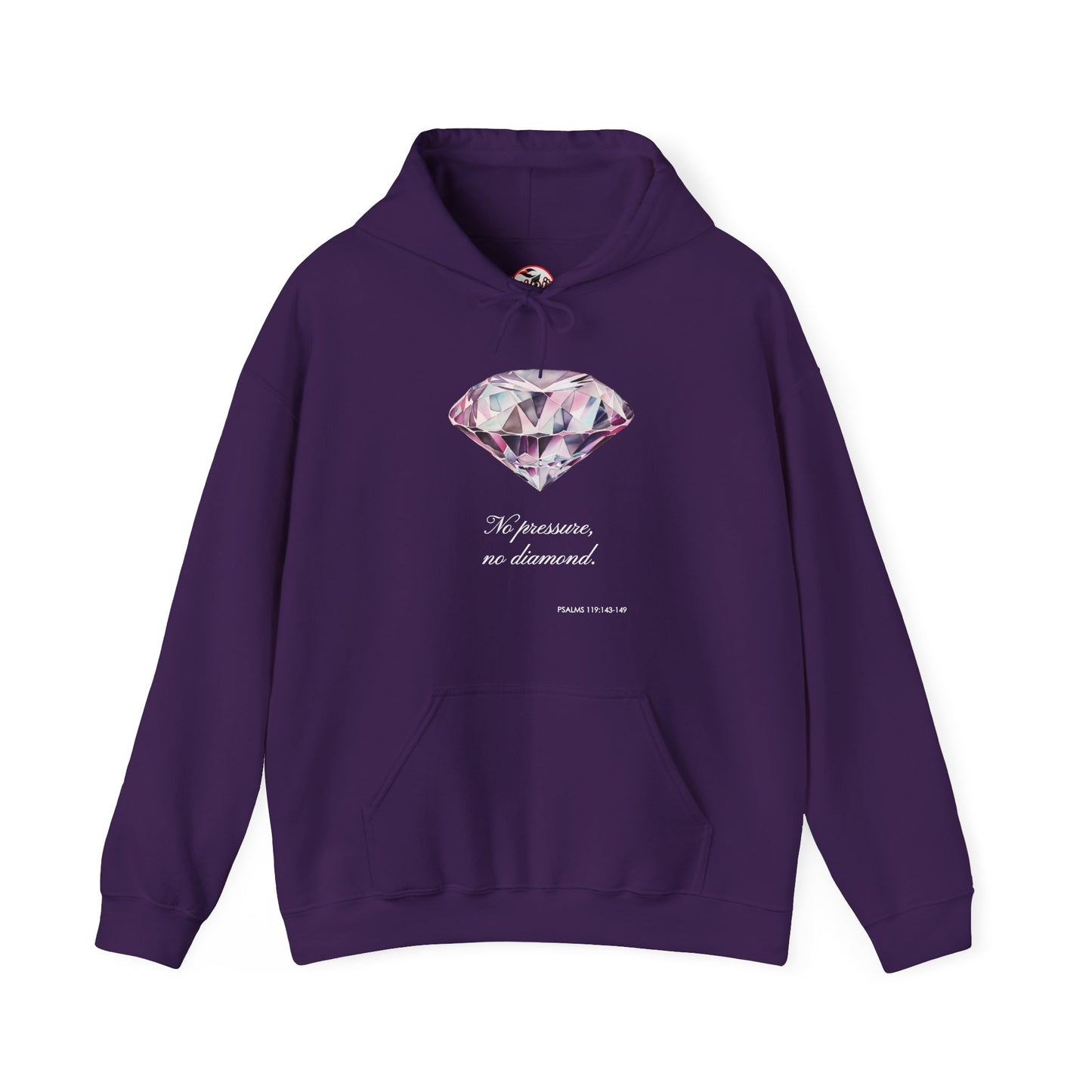 "No pressure, no Diamond" Inspirational Graphic Pullover Hoodie