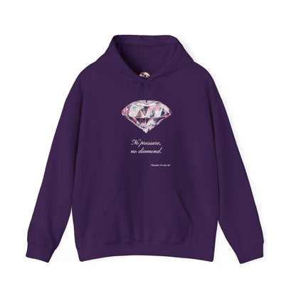 "No pressure, no Diamond" Inspirational Graphic Pullover Hoodie
