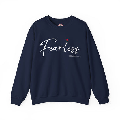 "Fearless" Inspirational Crewneck Sweatshirt — (Proverbs 31)