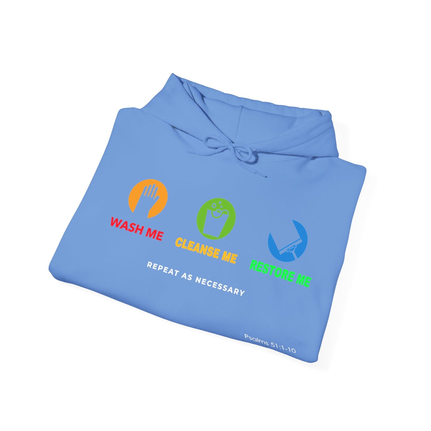 "Wash, Cleanse, Restore" Inspirational Faith-Based Hoodie