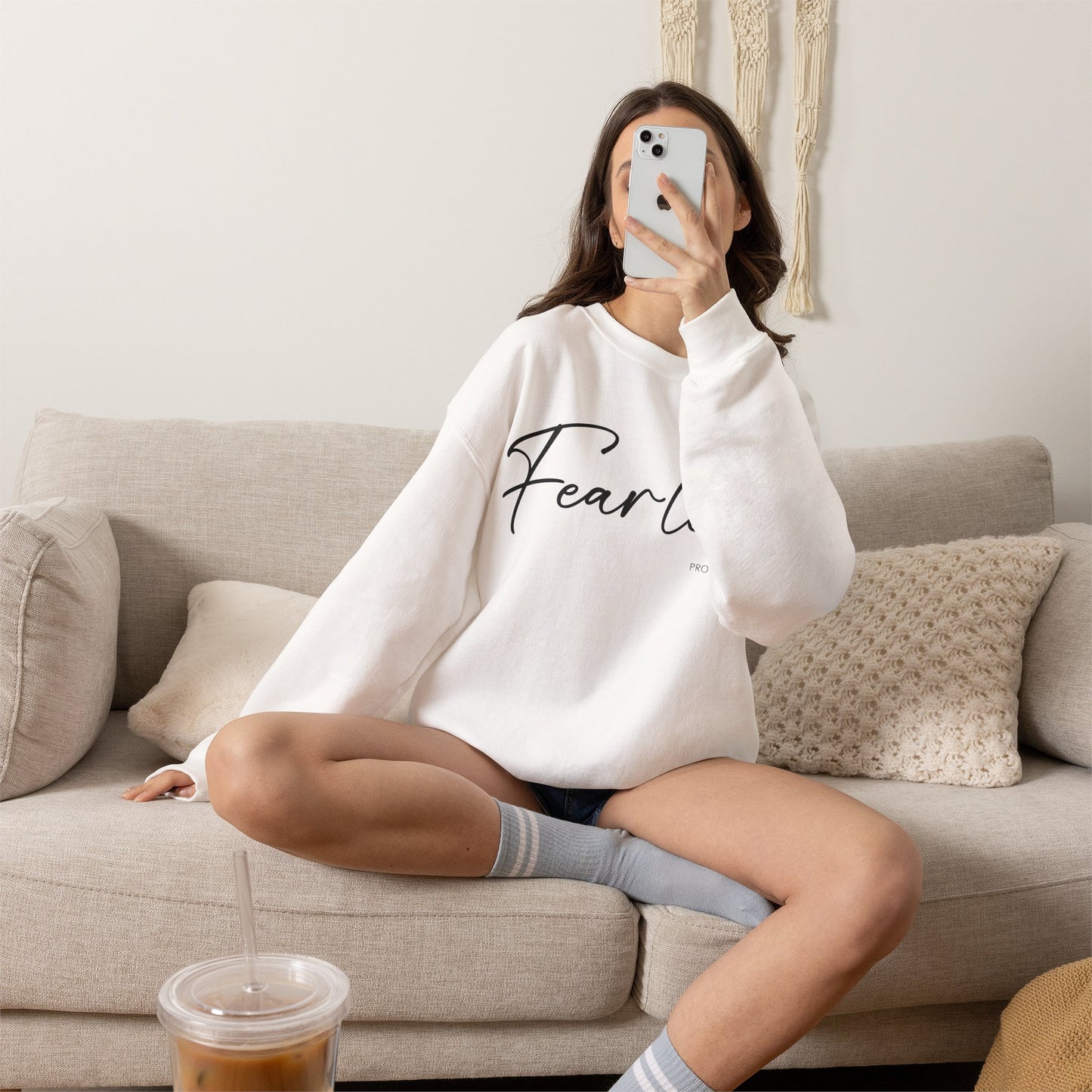 "Fearless" Inspirational Crewneck Sweatshirt — (Proverbs 31)