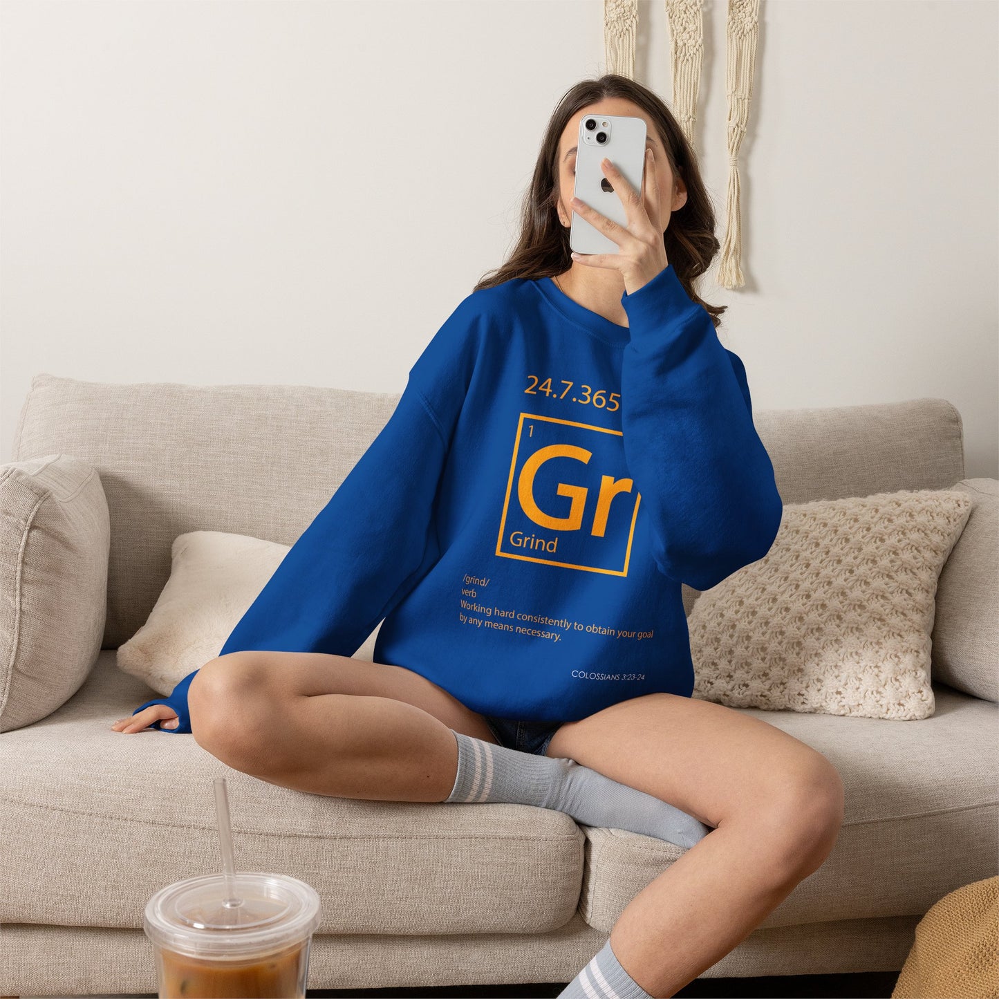 Grind 24/7/365 Motivational Element Crewneck Sweatshirt