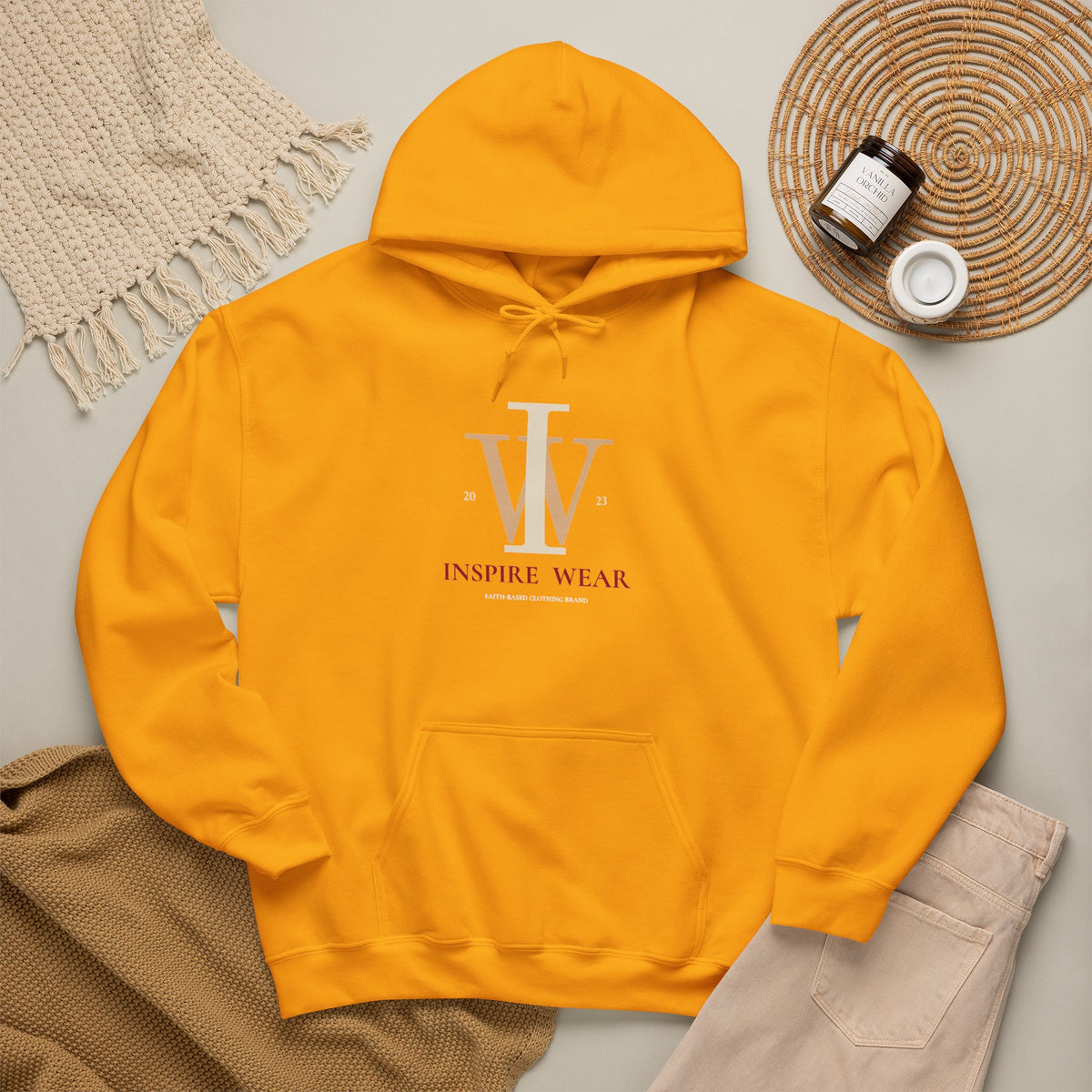 Inspire Wear IW Monogram Logo Pullover Hoodie