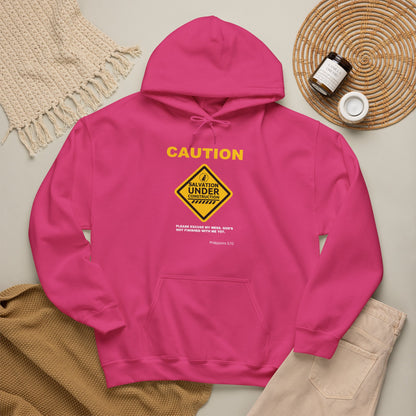 "Caution Salvation Under Construction" Graphic Pullover Hoodie