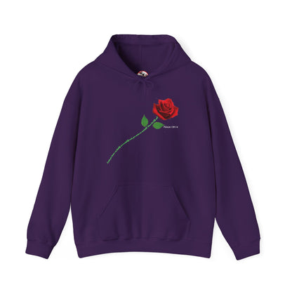 "Fearfully and Wonderfully Made" Rose Graphic Pullover Hoodie