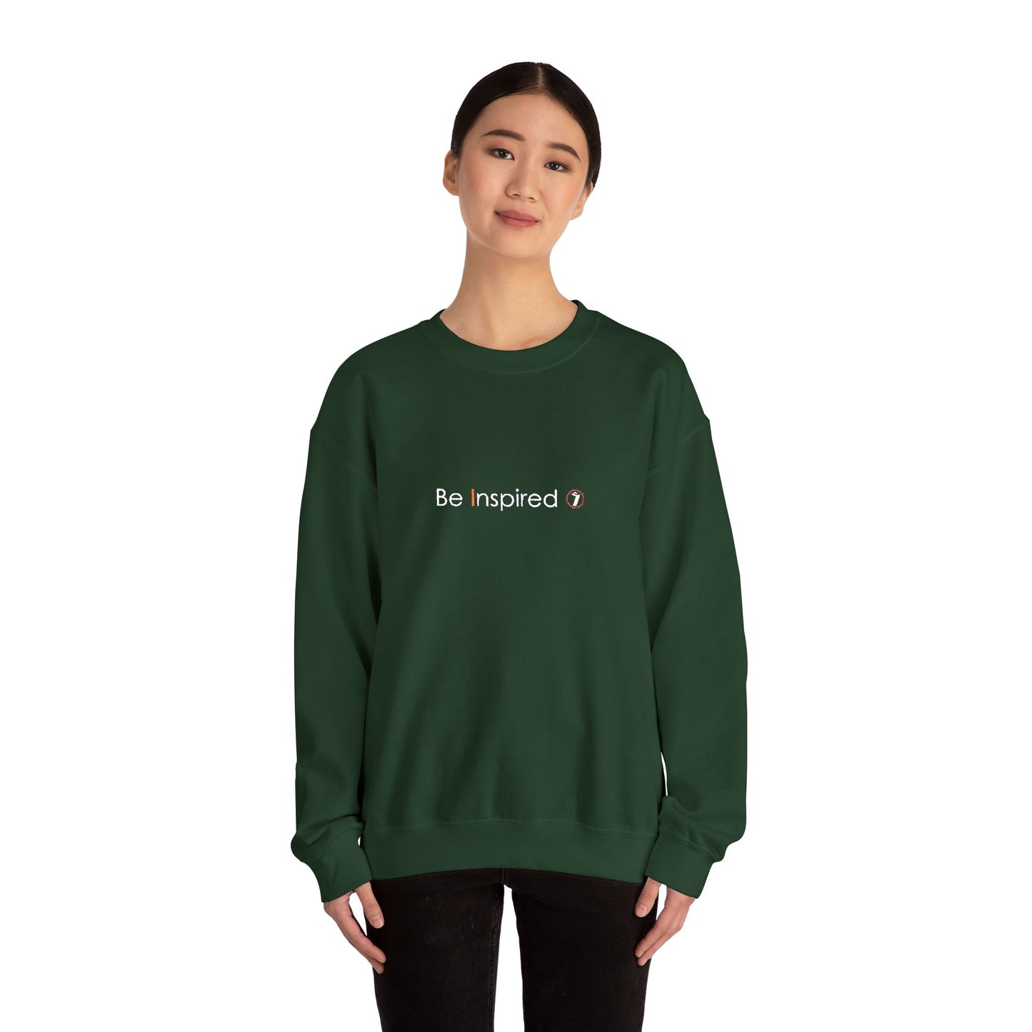 "Be Inspired" Embroidered Crewneck Sweatshirt