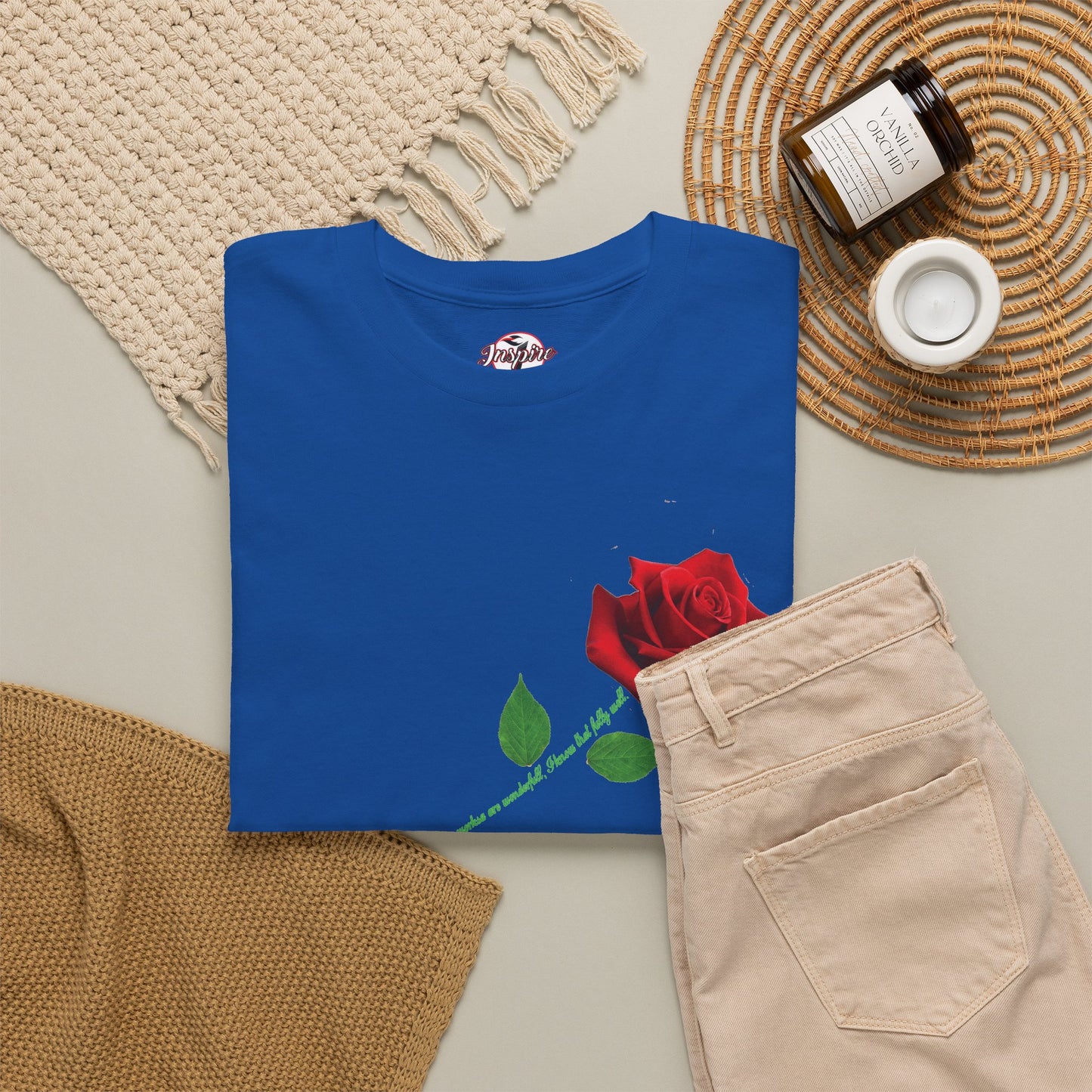"Fearfully and Wonderfully Made" Rose Affirmative Graphic T-Shirt