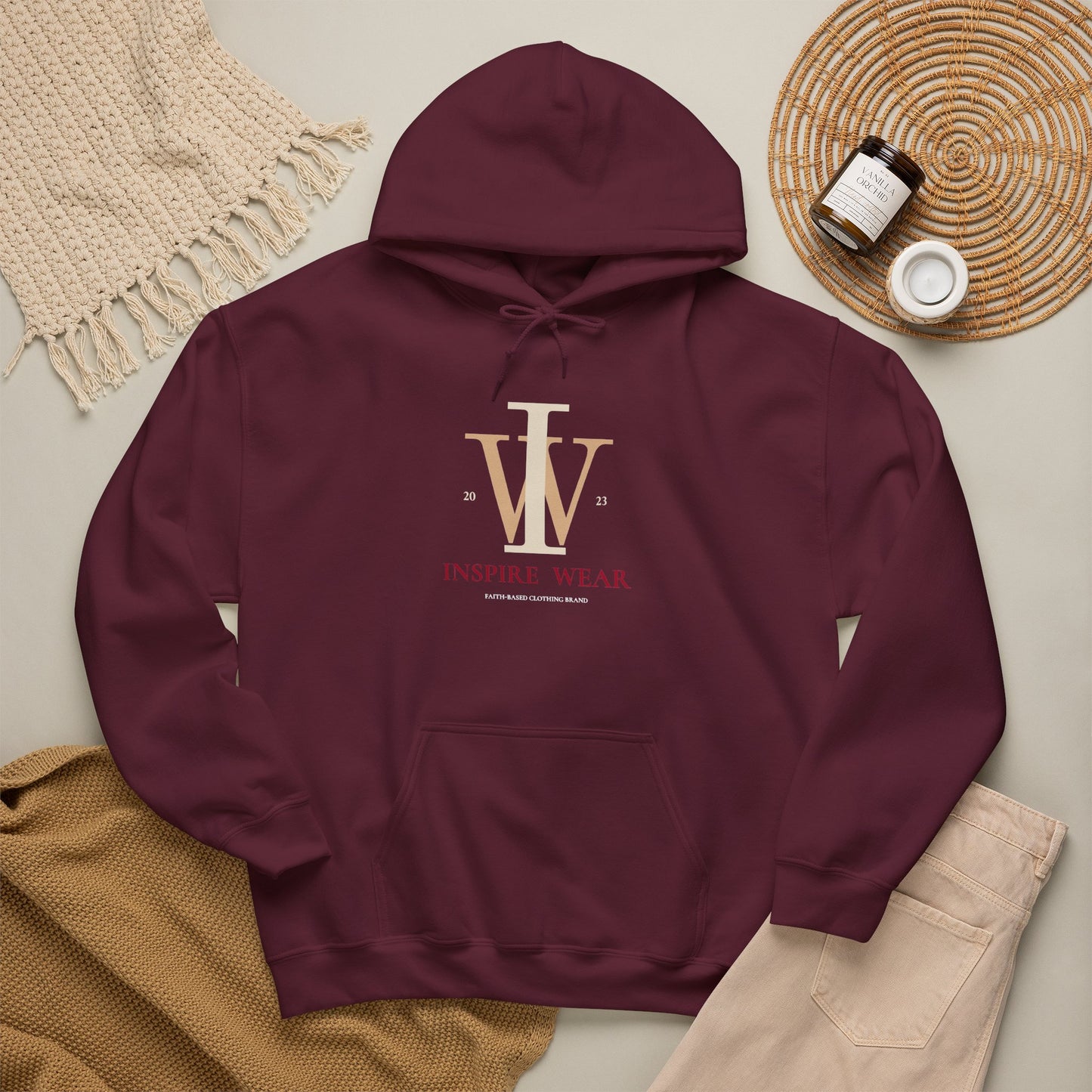 Inspire Wear IW Monogram Logo Pullover Hoodie