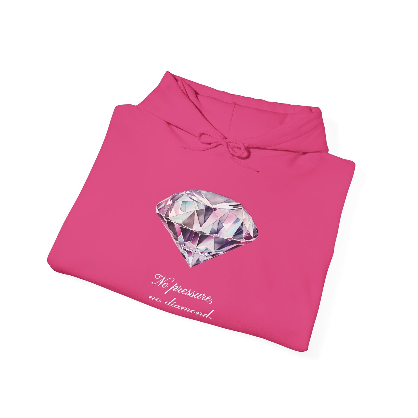 "No pressure, no Diamond" Inspirational Graphic Pullover Hoodie