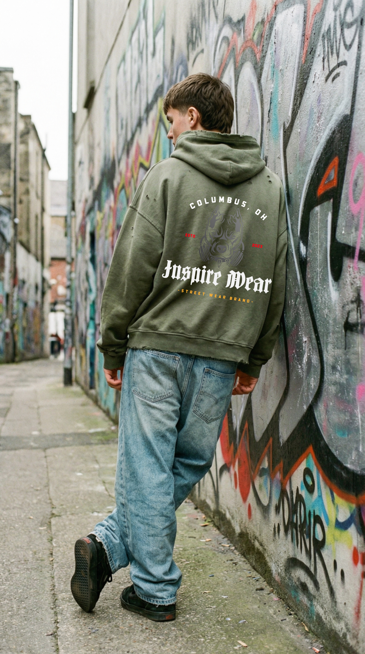 Inspire Wear Distressed Street Wear Hoodie