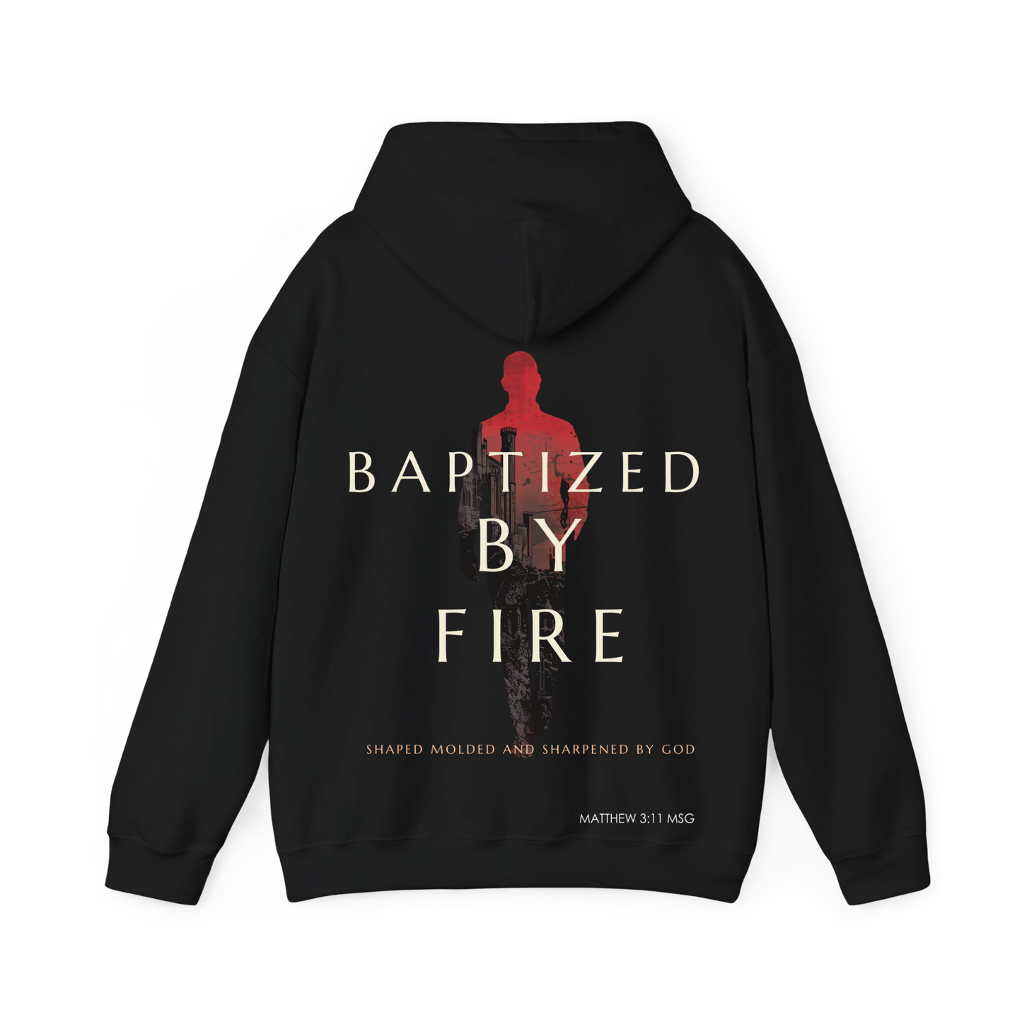 Baptized by Fire All-Over Print Men's Thicken Pullover Hoodie