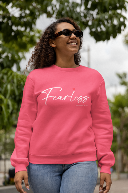 "Fearless" Inspirational Crewneck Sweatshirt — (Proverbs 31)