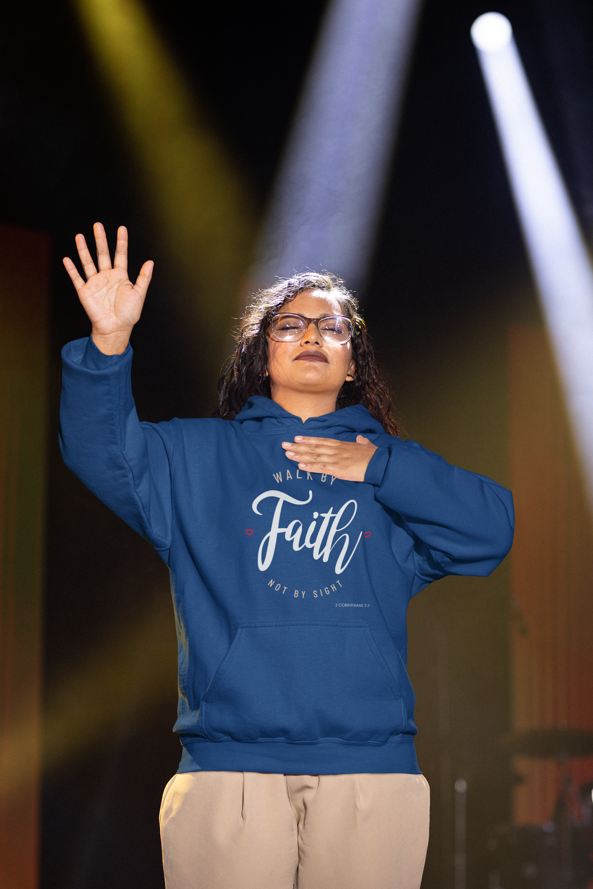 "Walk by Faith Not by Sight" Motivational Pullover Hoodie