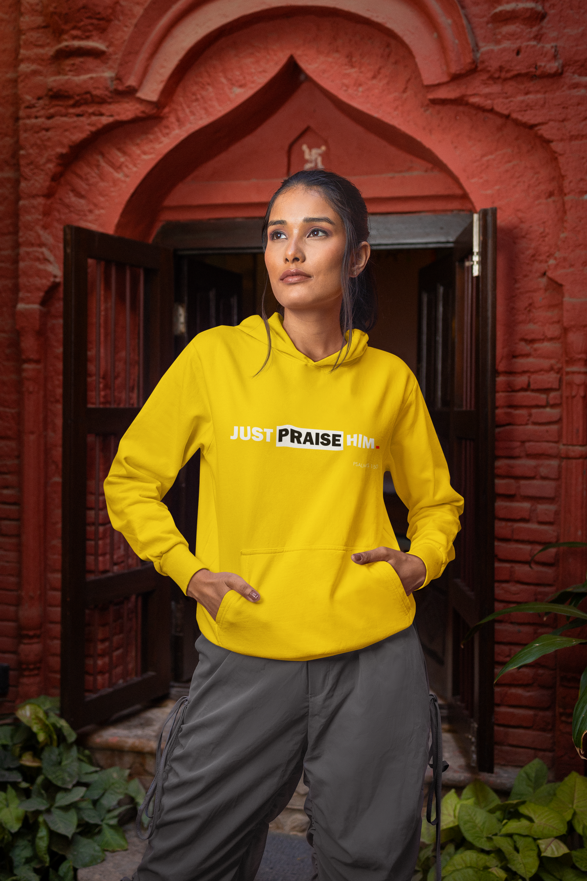 "Just Praise Him" Motivational Graphic Pullover Hoodie