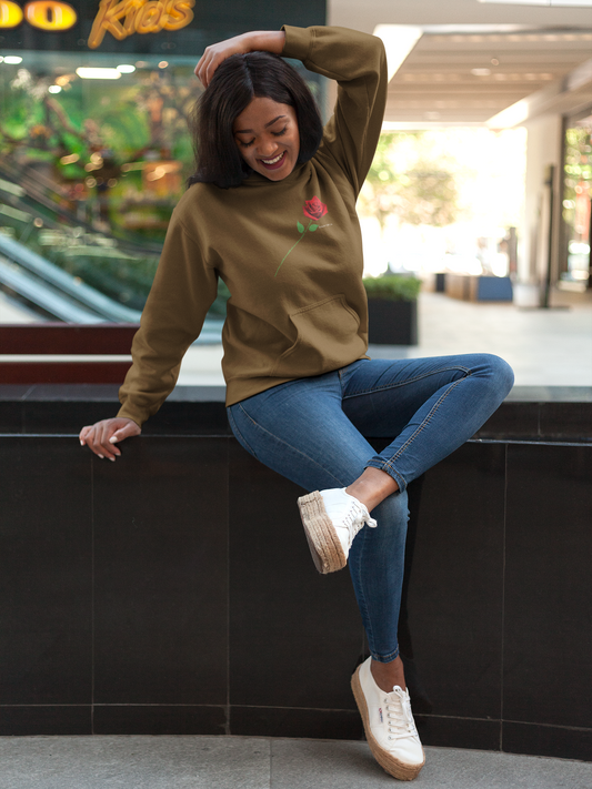 "Fearfully and Wonderfully Made" Rose Graphic Pullover Hoodie