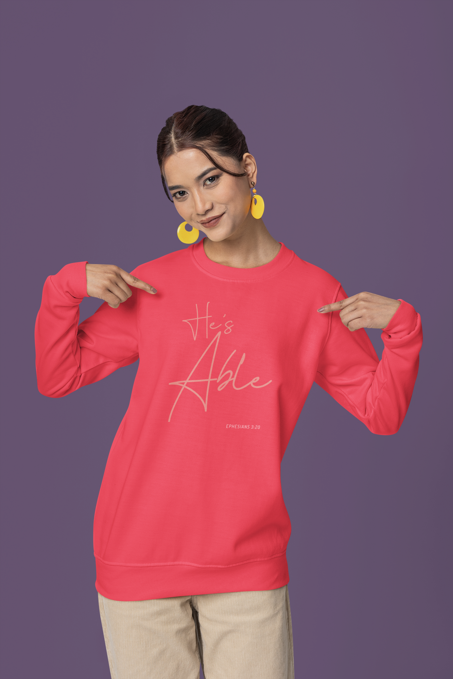 "He's Able" Women's Inspirational Crewneck Sweatshirt