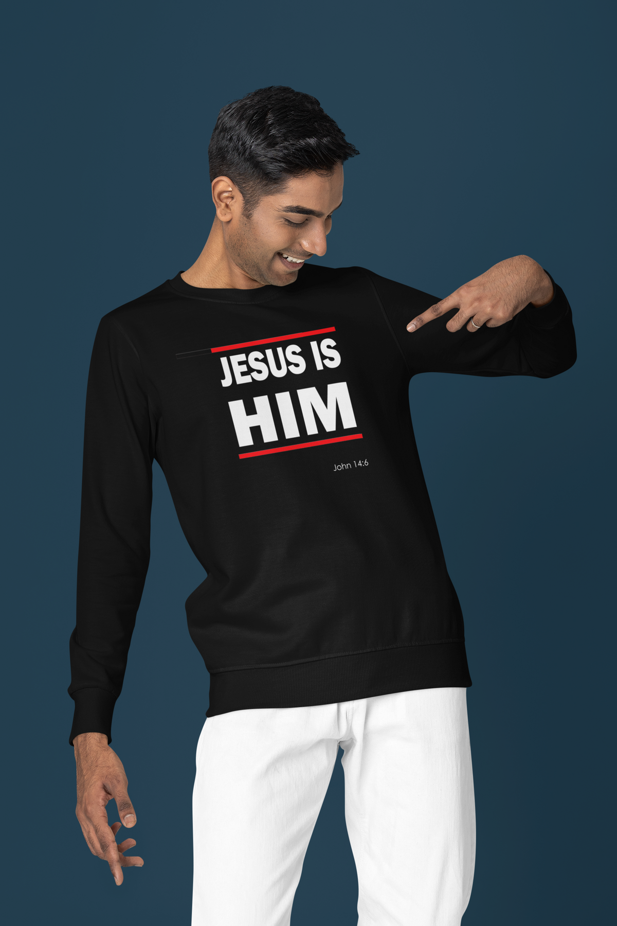 "Jesus Is Him" Inspirational Crewneck Sweatshirt