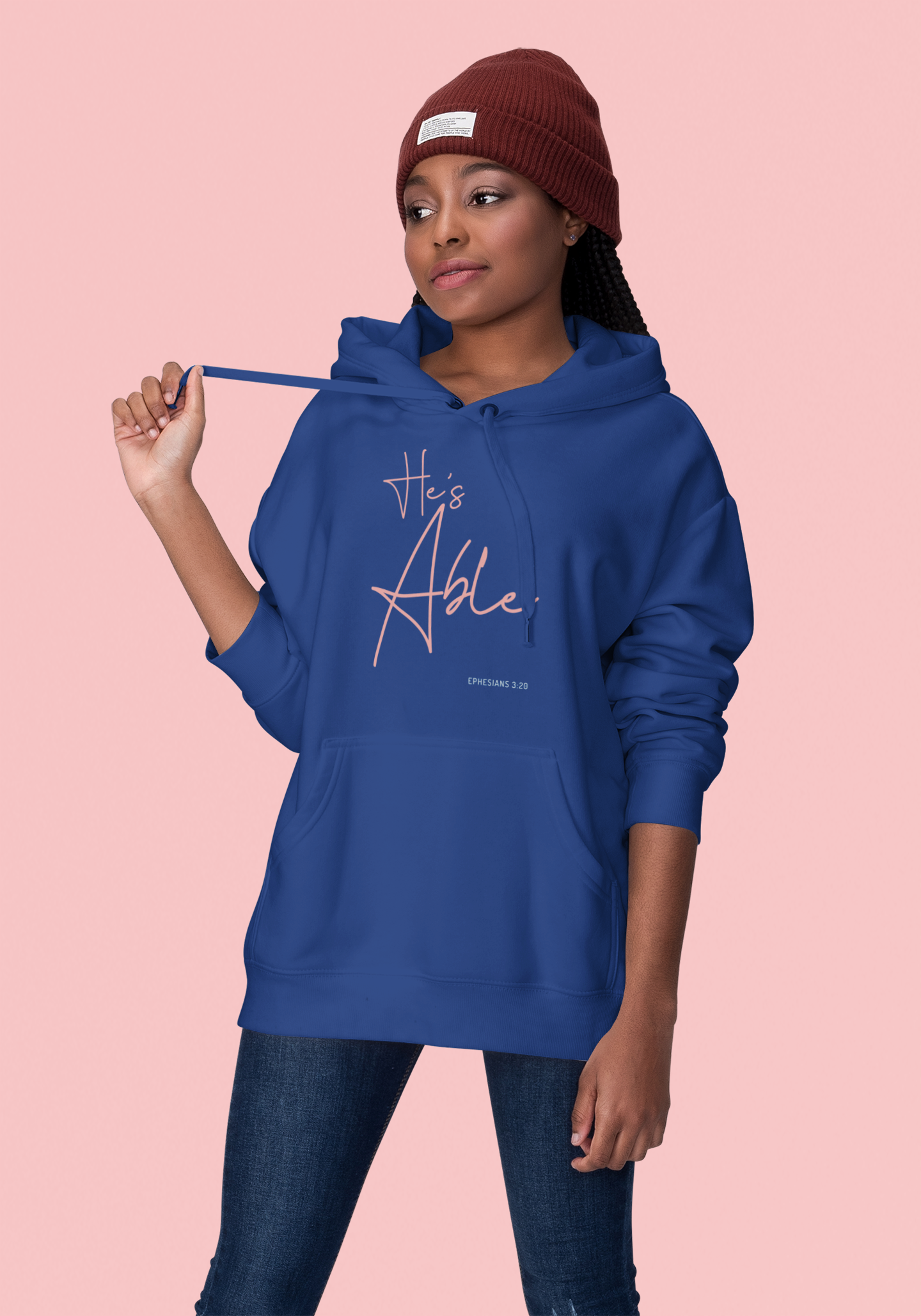 "He’s Able" Faith-Inspired Women's Pullover Hoodie