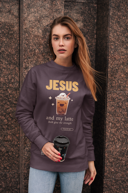"Jesus and My Latte" Crewneck Sweatshirt