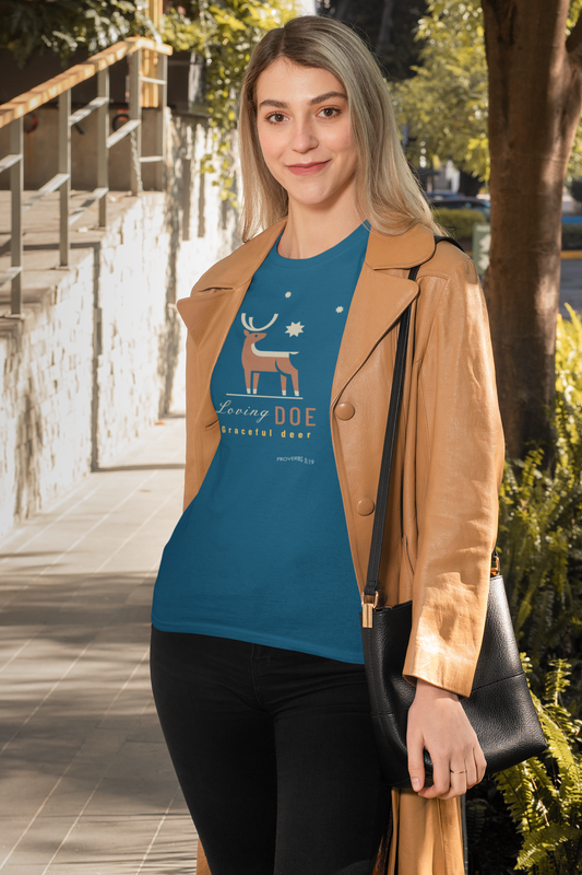 "Loving Doe Graceful Deer" Women's Inspirational Graphic T-Shirt