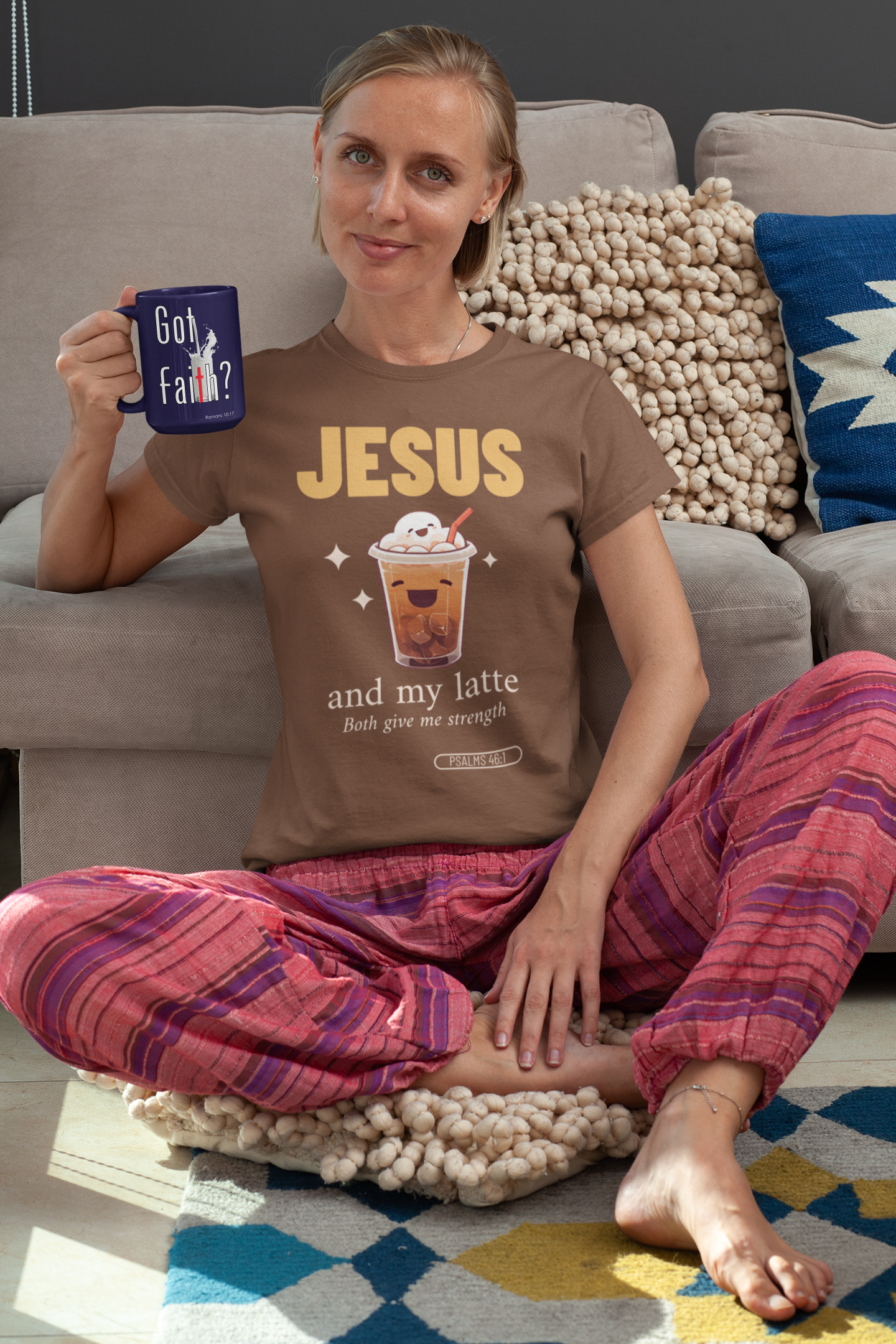 “Jesus and My Latte” Faith & Coffee Unisex Graphic Tee