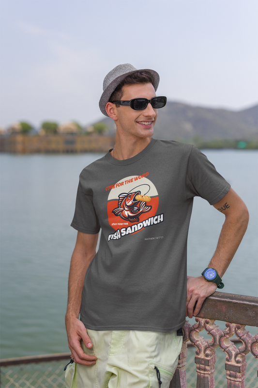 "Come for the Word" Fish Sandwich Graphic T-Shirt